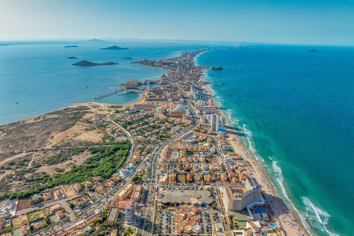 Aerial View Of La Manga del Mar Menor, Spain